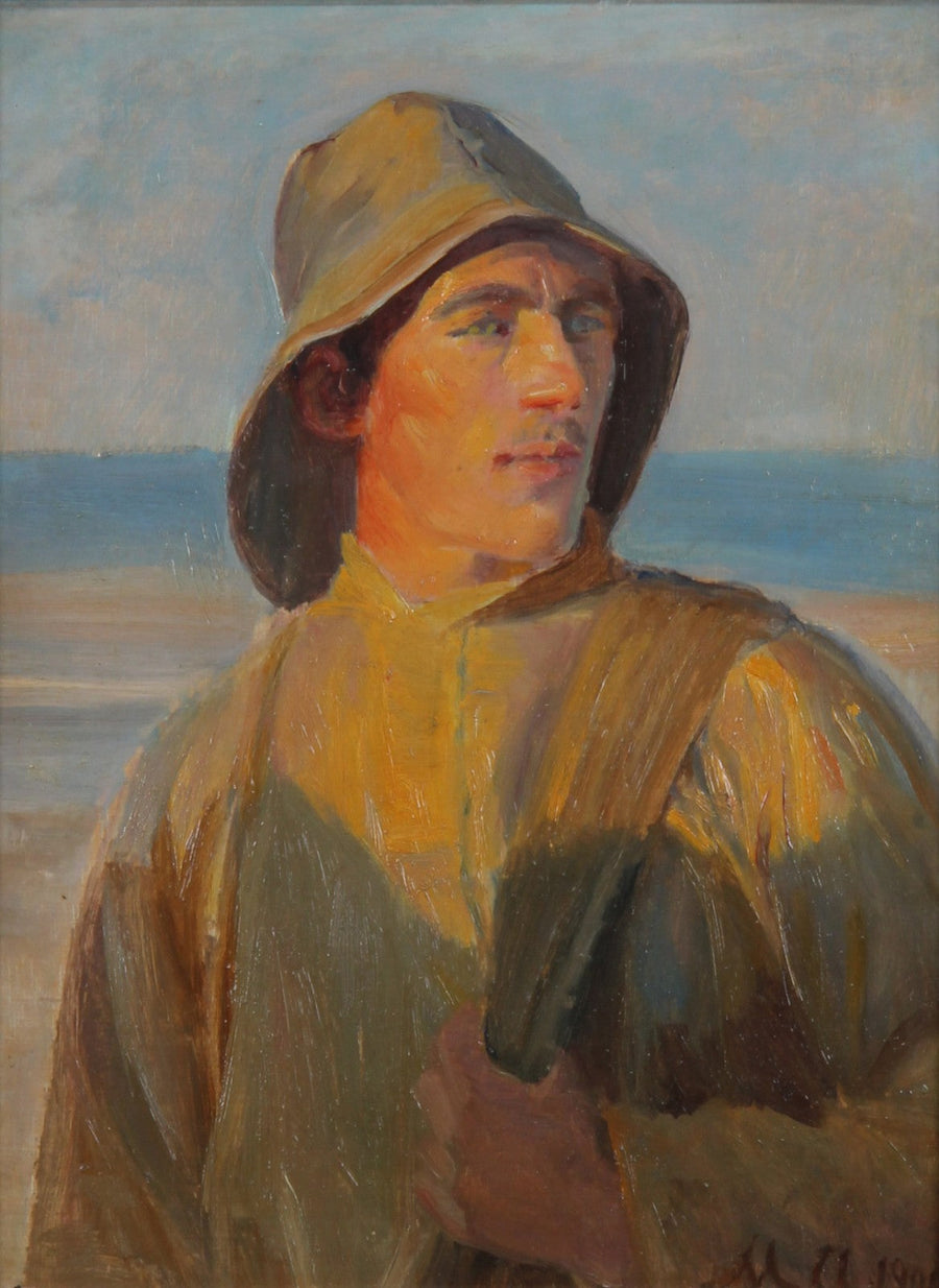 דיוקן של דייג צעיר במעיל גשם. 1900. - מייקל פיטר אנכר