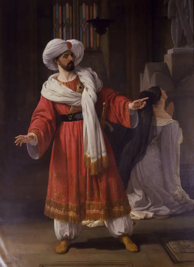 Portrait de Giovanni David en Alessandro dans Gli arabi nelle Gallie de Pacini - Francesco Hayez - Alpha Reproduction