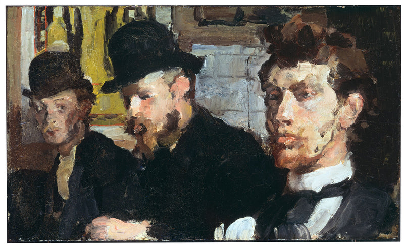 דיוקן קבוצתי עם, משמאל לימין, האמנים Carel Adolph Lion Cachet, Gerrit Willem Dijsselhof ו-Theo Nieuwenhuis - Isaac Israel