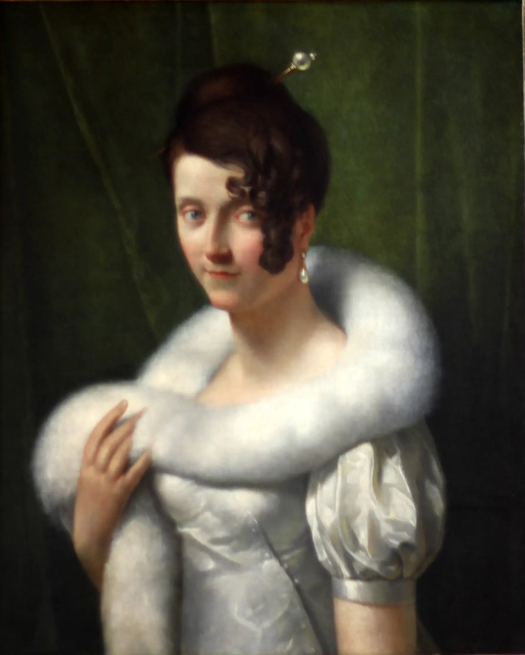 Portrait de jeune femme au boa - François Gérard image 1 tableau peint à l’huile sur toile