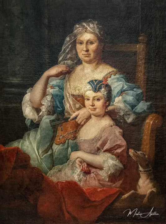 Portrait de Madame Poulhariez et de sa fille Anne - Pierre Subleyras Reproductions de tableaux à la peinture à l’huile