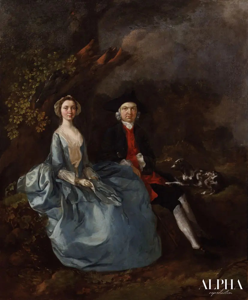 Portrait de Sarah Kirby (née Bull) et John Joshua Kirby - Thomas Gainsborough - Reproductions de tableaux et peintures haut de gamme