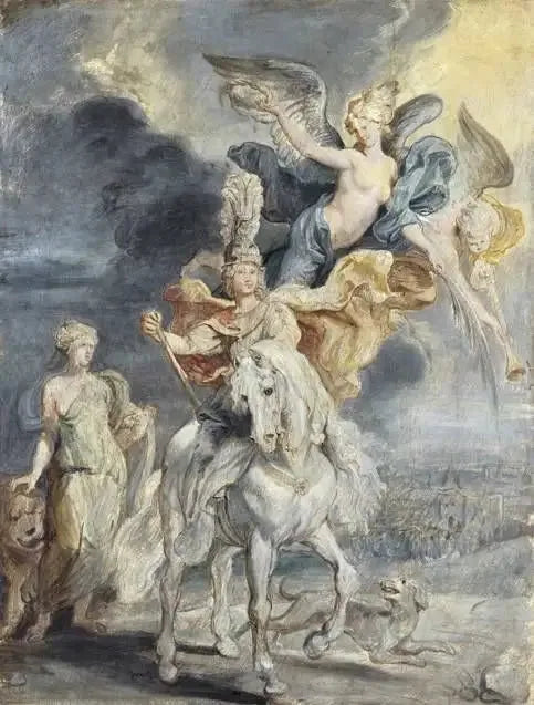 פורטרט סוסי של מרי דה מדיצי (1575-1642) ו triumph of Juliers - פיטר פול רובנס