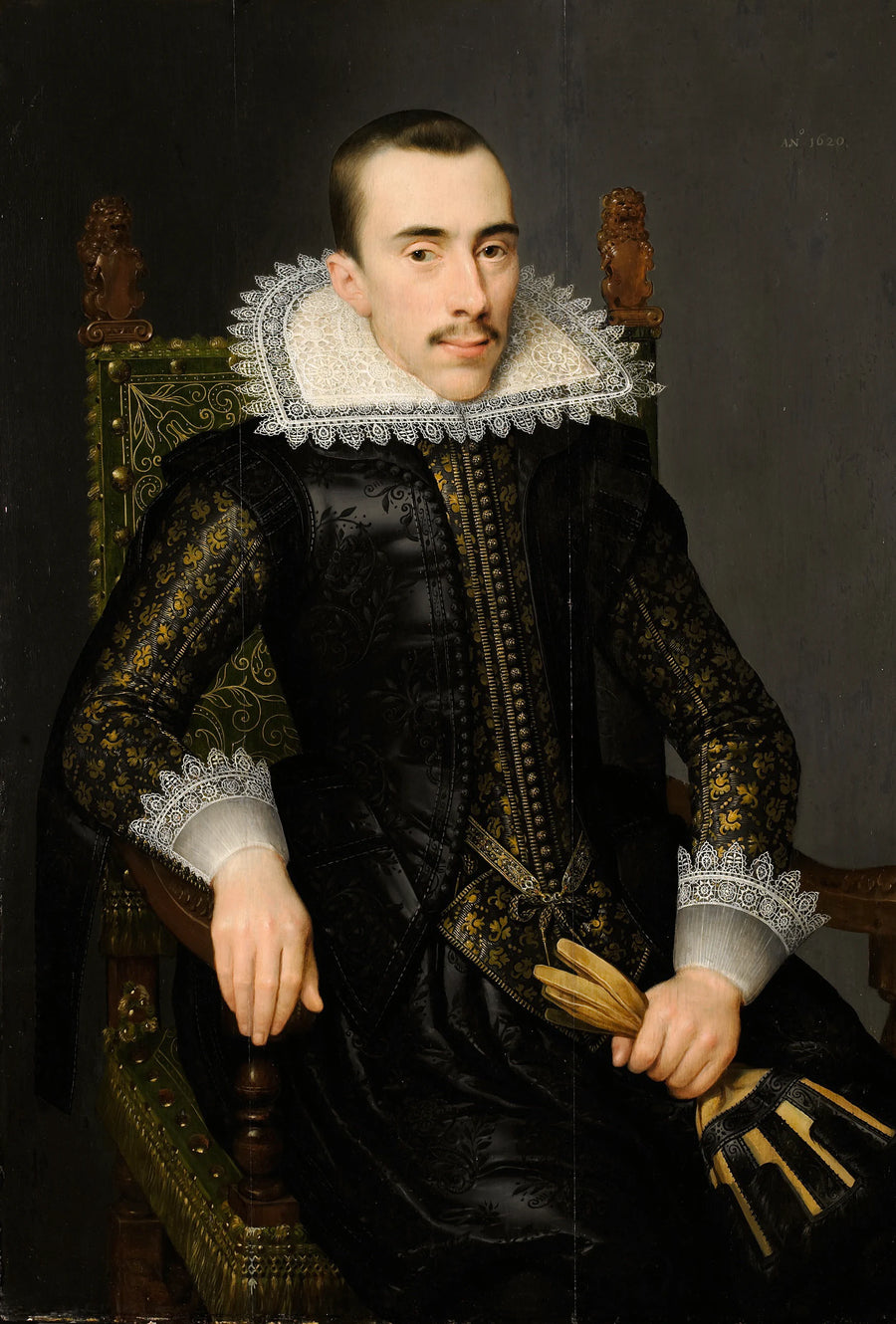 Portrait d'homme, peut-être Walterus Fourmenois (1596-1653) - Salomon Mesdach