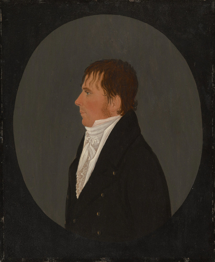 Portrait de profil d'un jeune homme - American 19th Century