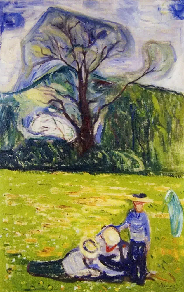 Printemps dans le jardin du Dr Linde - Edvard Munch image 1 reproduction de peinture à l’huile