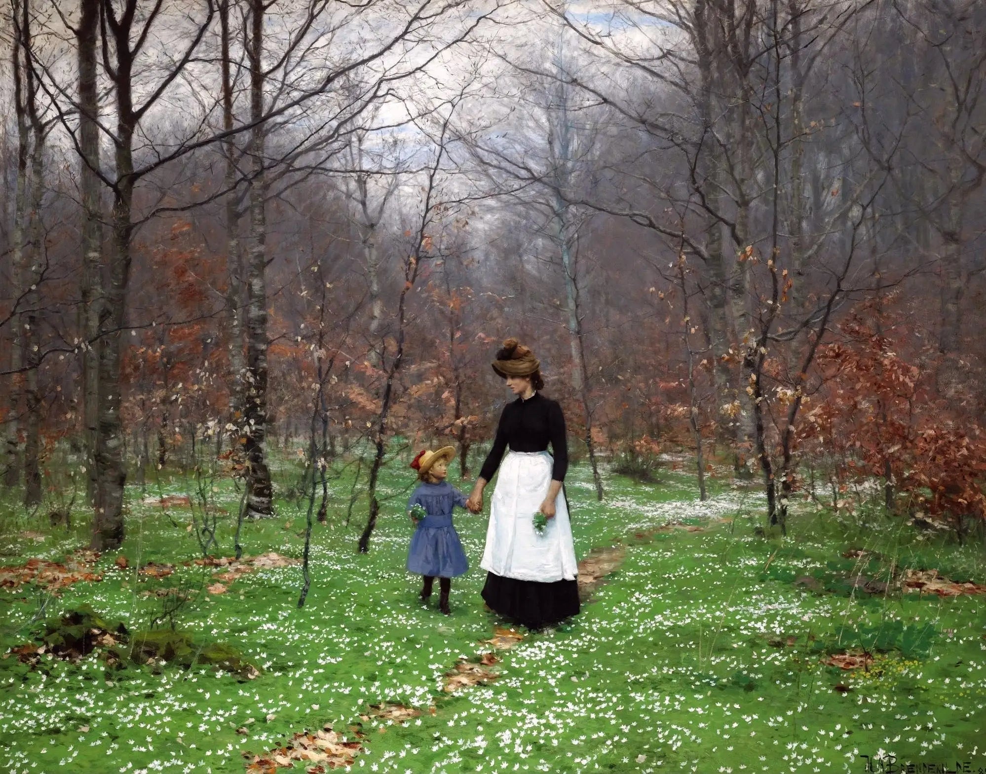 Printemps; les premières anémones - H. A. Brendekilde - Alpha Reproduction