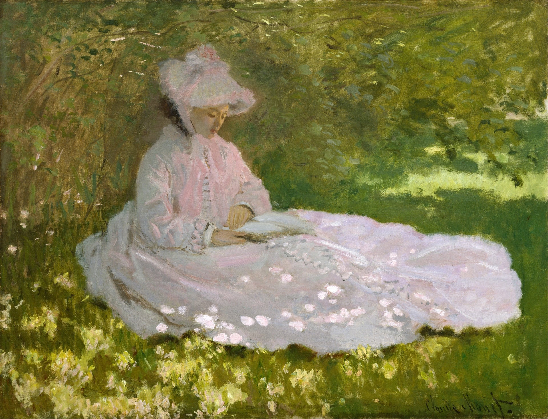 Le Printemps ou La Liseuse W205 par Claude Monet, Walters Art Museum