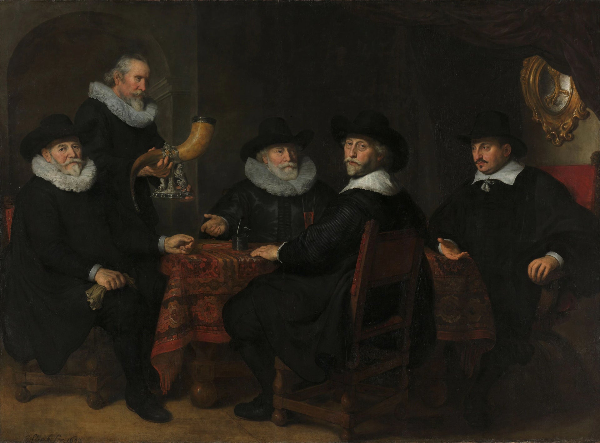 Quatre gardiens de but du Kloveniersdoelen, Amsterdam, 1642 - Govert Flinck
