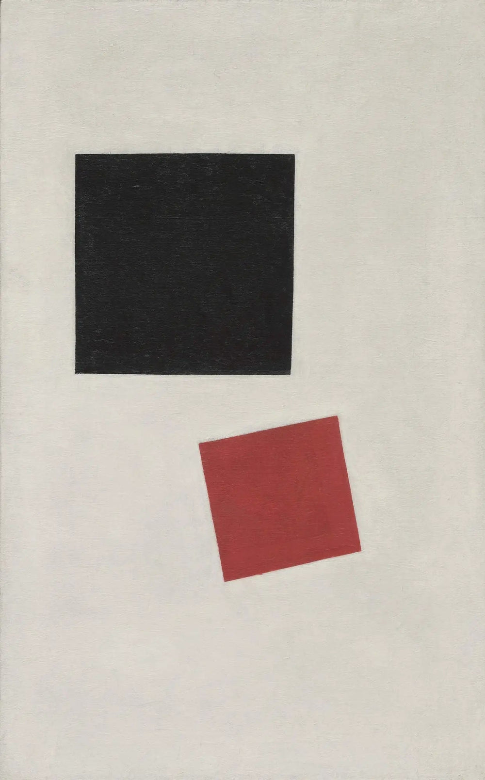 Réalisme pictural d'un garçon avec un sac à dos - Masses de couleurs dans la quatrième dimension - Kazimir Malevich image 1 reproduction artisanale de tableau