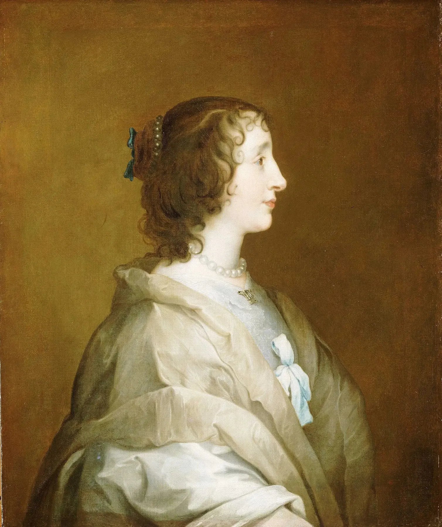 Reine Henriette Marie, 1609-1669 - Antoine van Dyck image 1 copie peinte à la main à l’huile