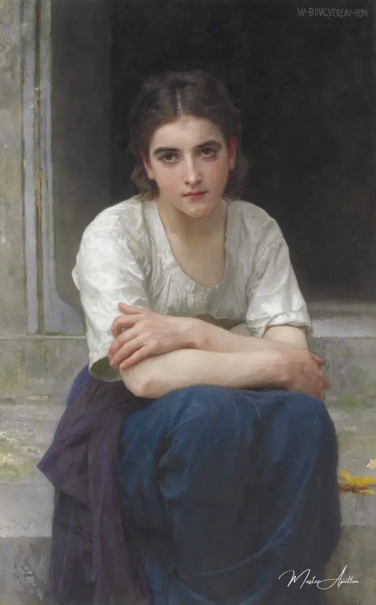 Rêverie sur le seuil - William Bouguereau - Reproductions de tableaux et peintures haut de gamme