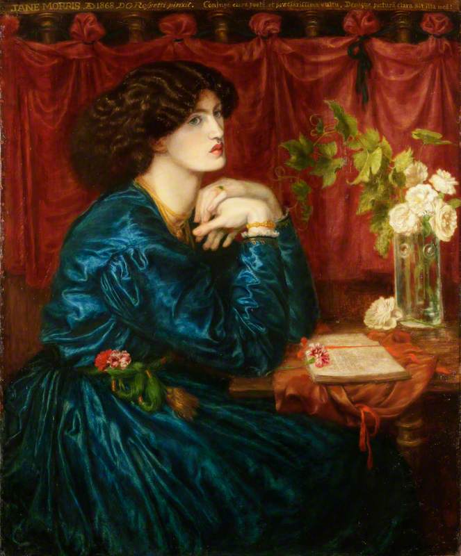 Robe en soie bleue (Jane Morris) - Dante Gabriel Rossetti image 1 reproduction de peinture à l’huile