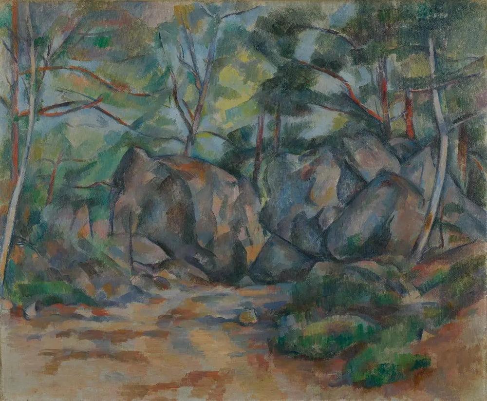 Rochers dans le bois - Paul Cézanne image 1 reproduction de peinture à l’huile