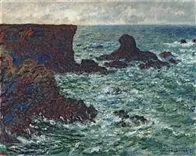 Roches à Port-Coton, le Lion Rock, Belle Ile - Claude Monet image 1 reproduction de peinture à l’huile