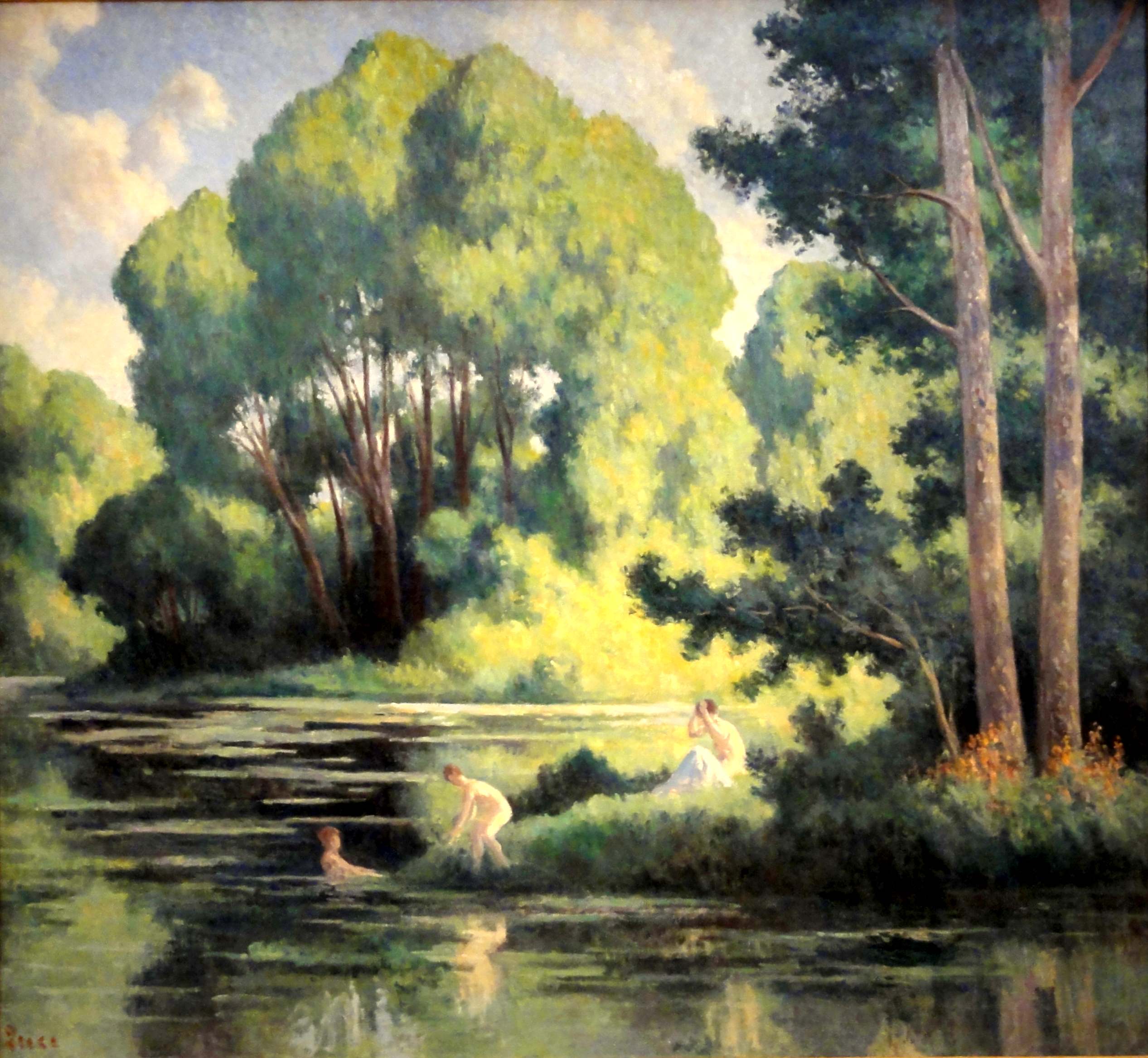 Rolleboise la baignade dans le petit bras - Maximilien Luce - Alpha Reproduction