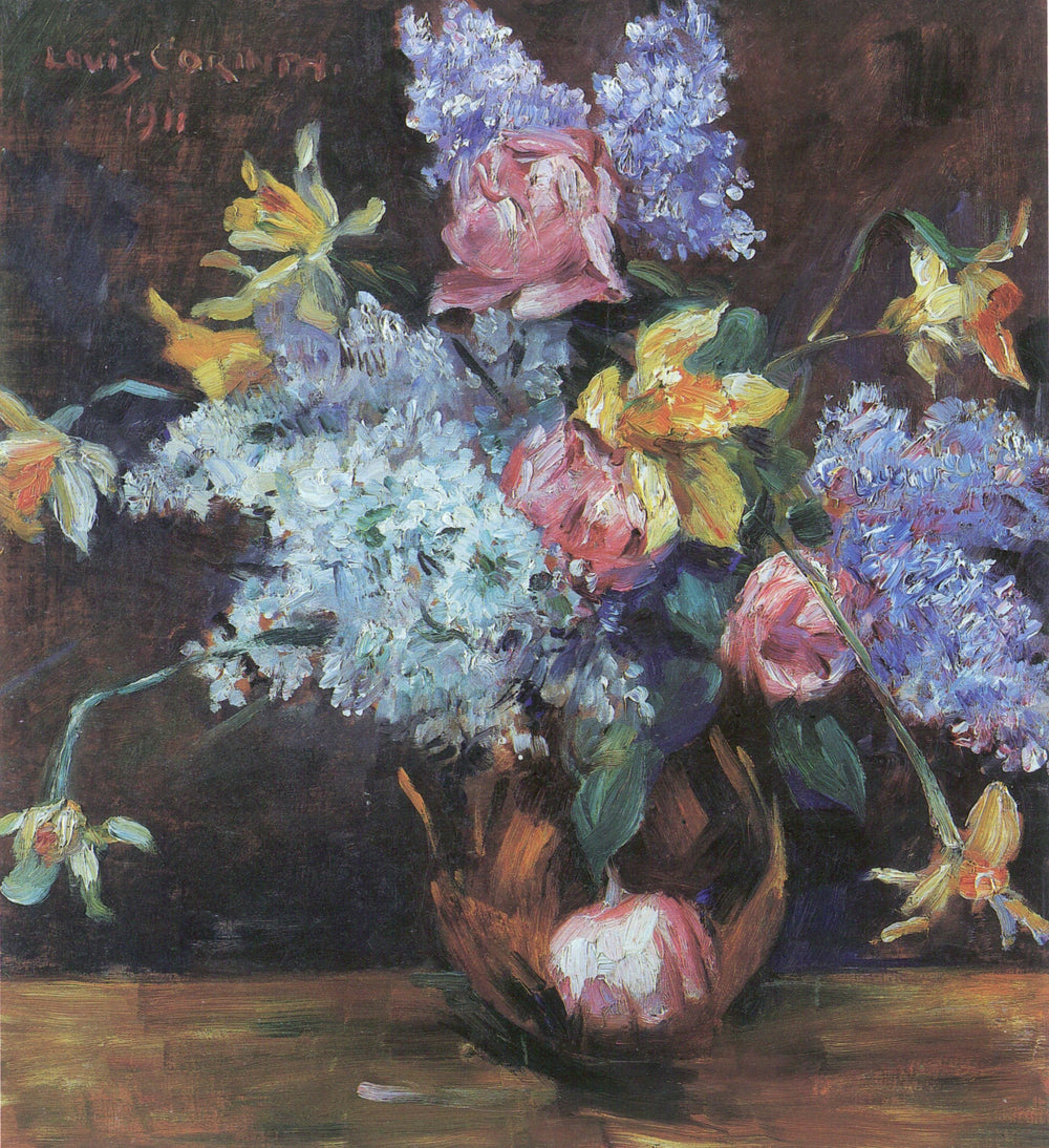 Roses, lilas et jonquilles - Lovis Corinth image 1 reproduction réalisée par Alpha Reproduction