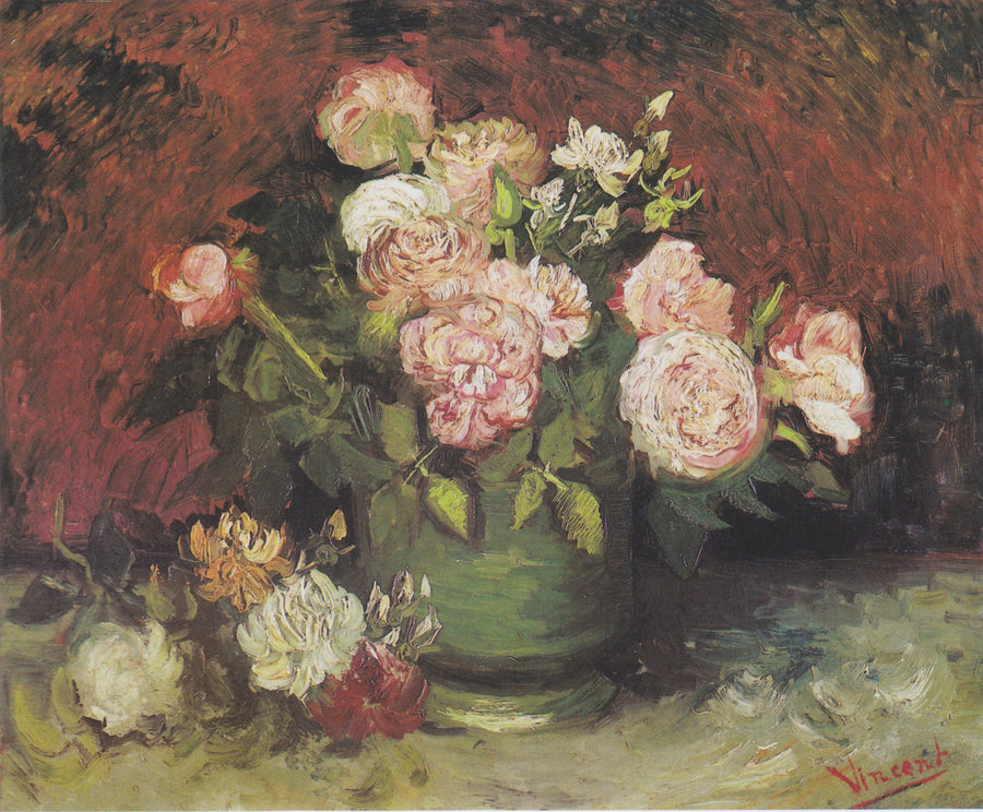 קערה עם פיונים וורדים - Vincent van Gogh