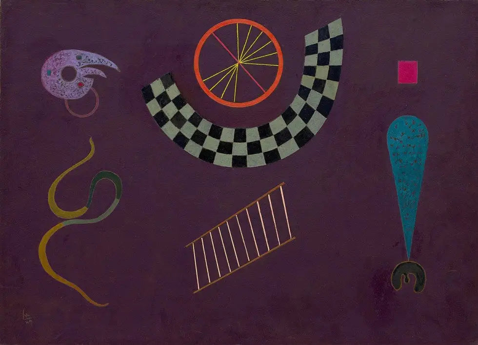 Reproduction du tableau « Ruban aux carrés - Vassily Kandinsky » par Alpha Reproduction en peinture à l’huile