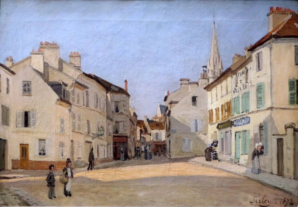 Rue de la Chaussée à Argenteuil - Alfred Sisley image 1 reproduction d’œuvre d’art à l’huile