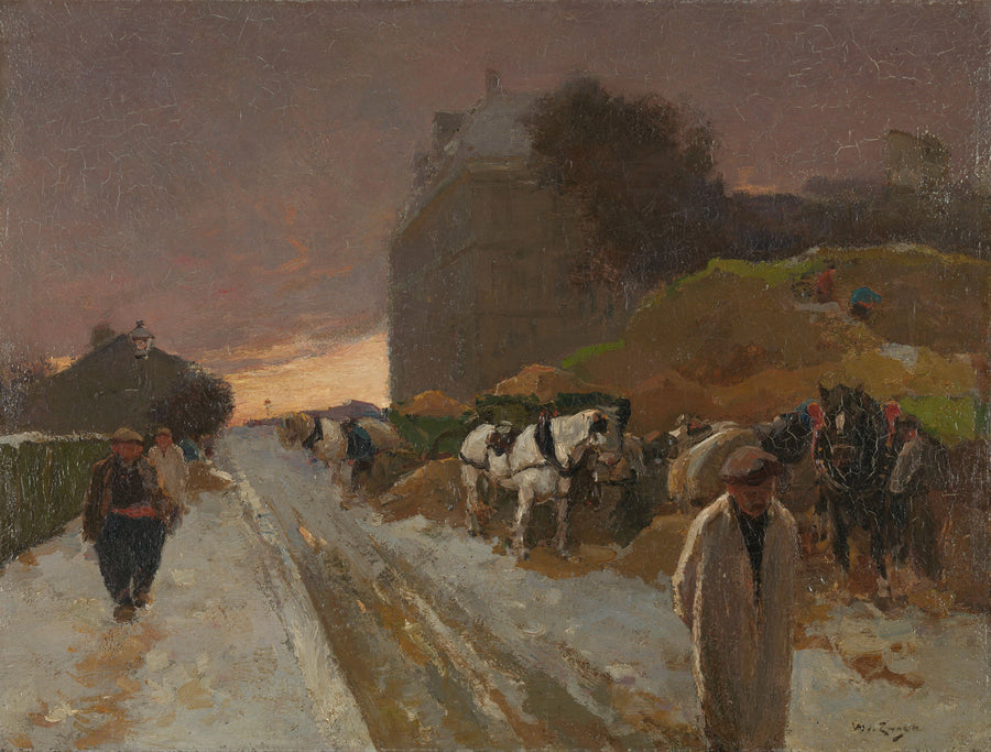 Rue de Montmartre, Paris, en hiver - Willem Zwart