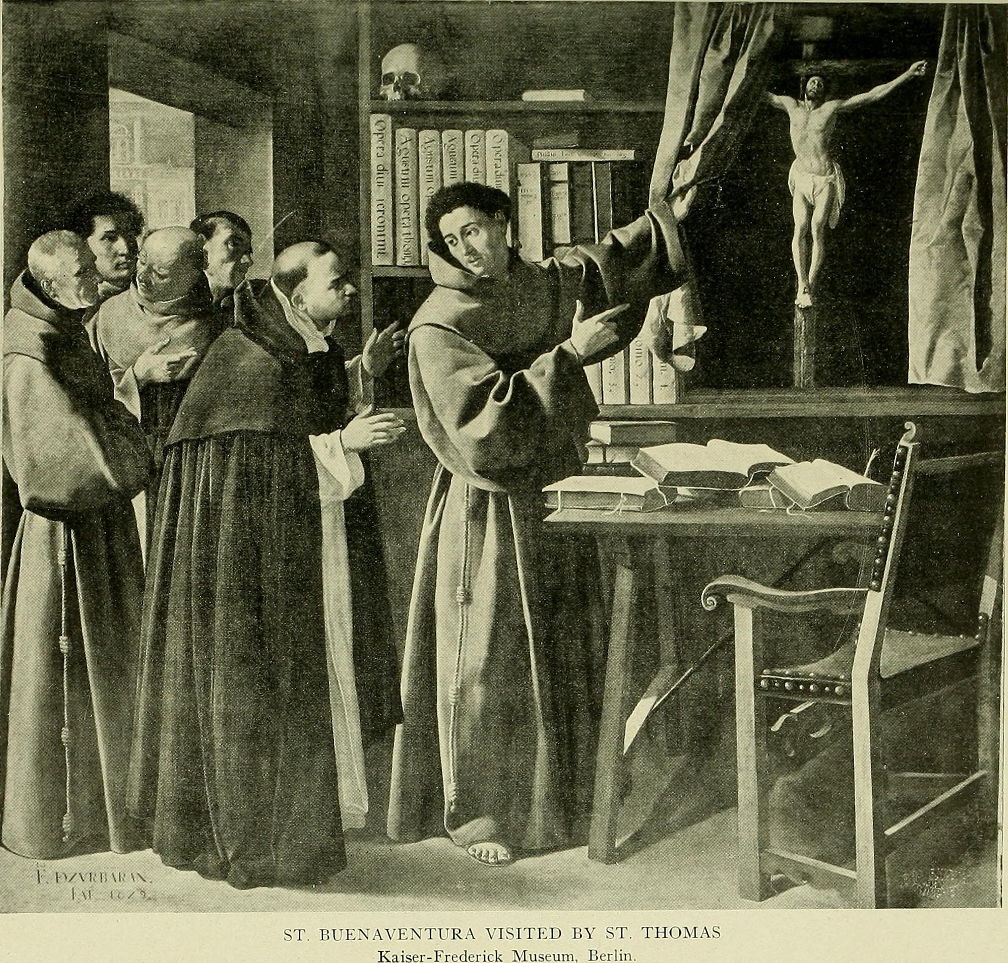 Saint Bonaventure et saint Thomas d'Aquin devant le Crucifix - Francisco de Zurbarán image 1 reproduction artisanale de tableau