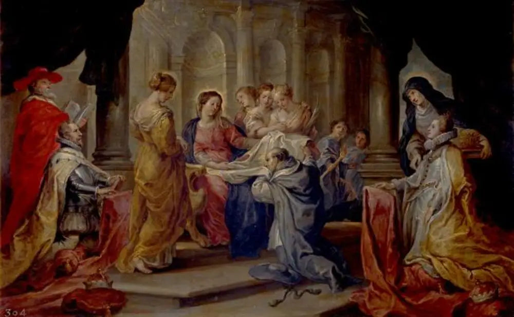 Saint Ildefonse recevant la chasuble de la Vierge en présence de l’archiduc Albert et de l’infante Isabelle - Peter