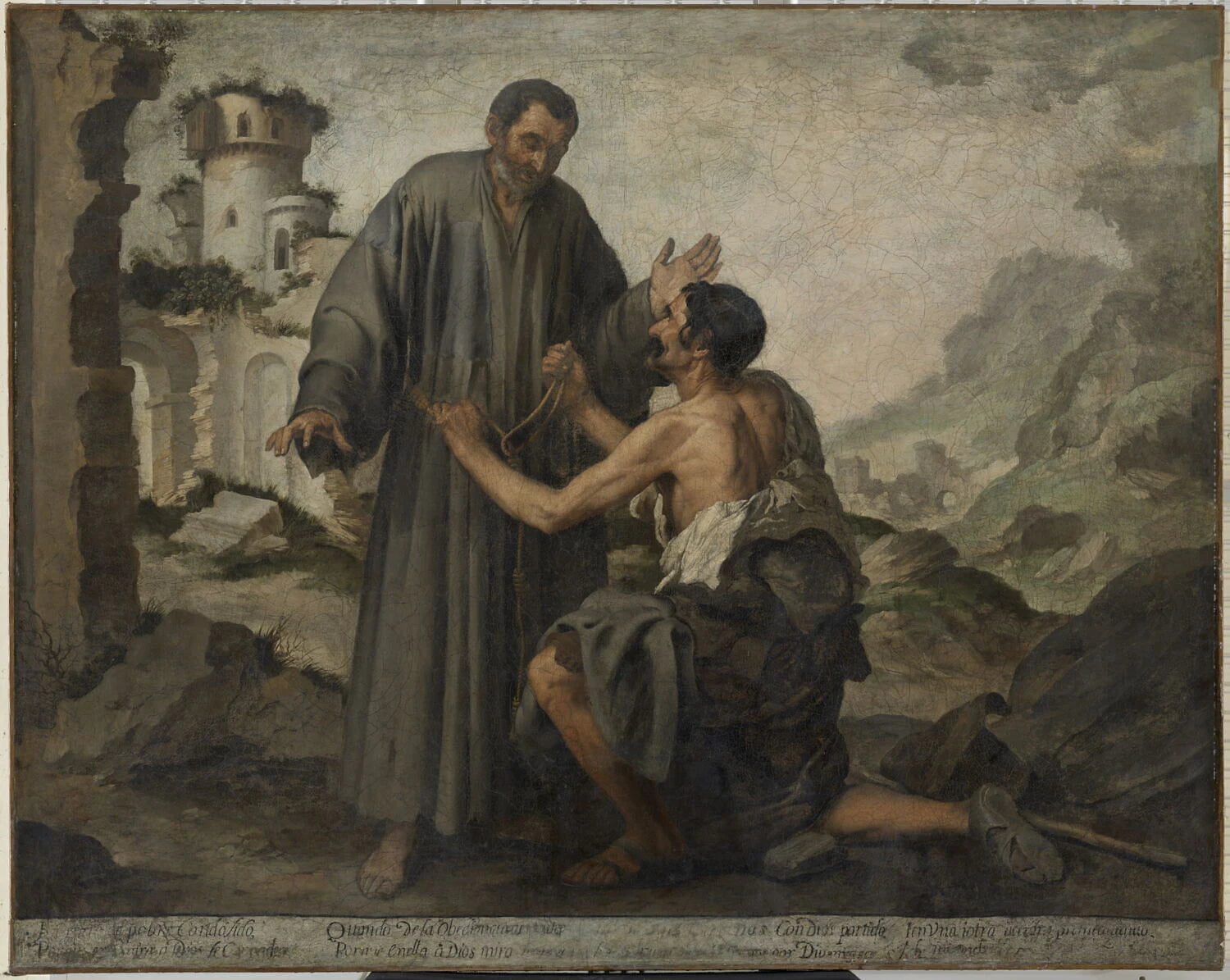 Saint Junípero et le pauvre - Bartolomé Esteban Murillo