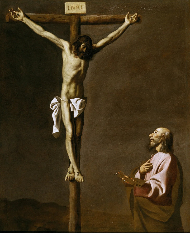 סנט לוק בציור, מול המשיח crucifix - פרנסיסקו דה זורבראן