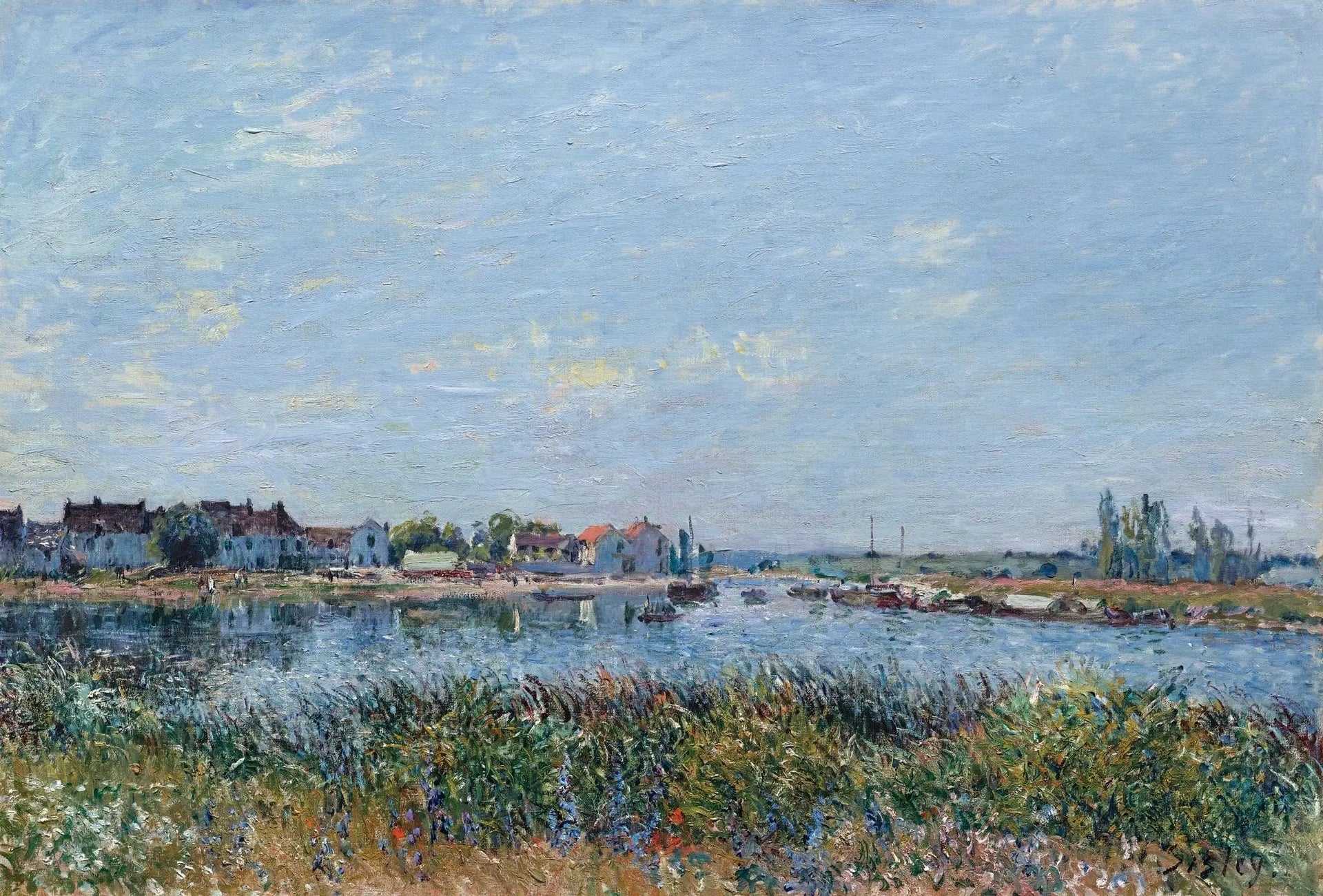Saint-Mammès le matin - Alfred Sisley image 1 reproduction artisanale de tableau