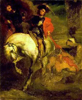 Saint-Martin partageant son manteau avec un pauvre - Théodore Géricault image 1 copie peinte à la main à l’huile