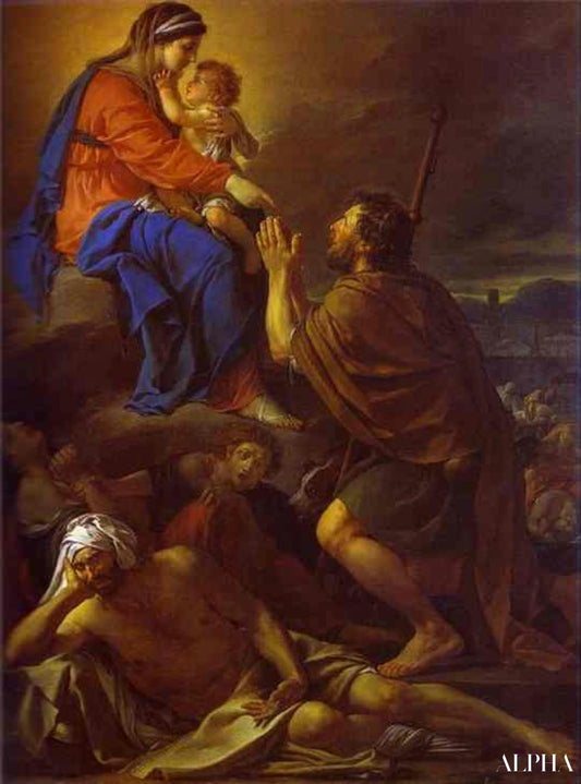 Saint Roch intercédant auprès de la Vierge pour les malades de la peste - Jacques-Louis David - Reproductions de tableaux et peintures haut de gamme