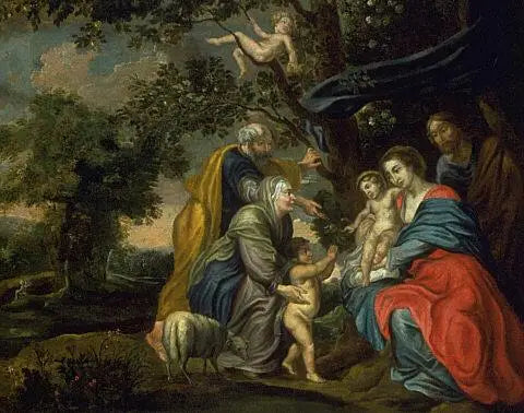 Sainte Famille sous un pommier - Peter Paul Rubens image 1 copie de tableau peinte à la main