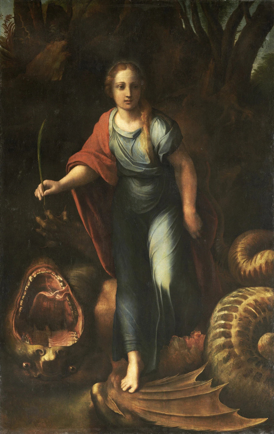 Sainte Marguerite, 1518 – Raphaël et Giulio Romano, version du Louvre
