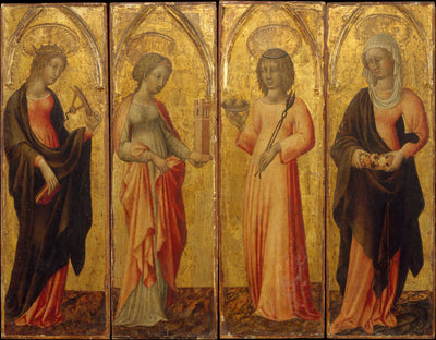 Saintes Catherine d’Alexandrie Barbe Agathe et Marguerite - Giovanni di Paolo - Alpha Reproduction