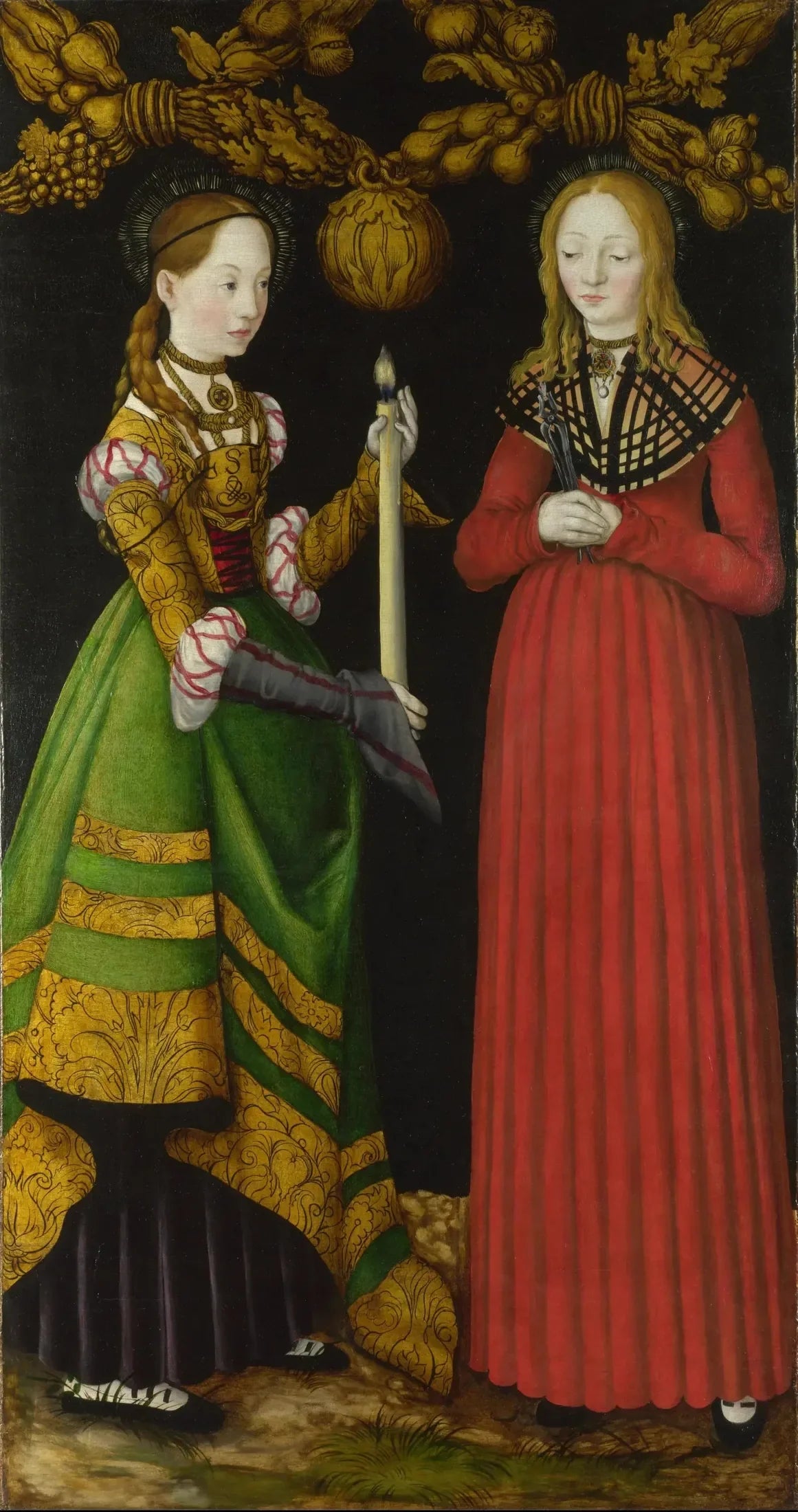 Saintes Geneviève et Apollonie - Lucas Cranach the Elder image 1 copie de tableau peinte à la main