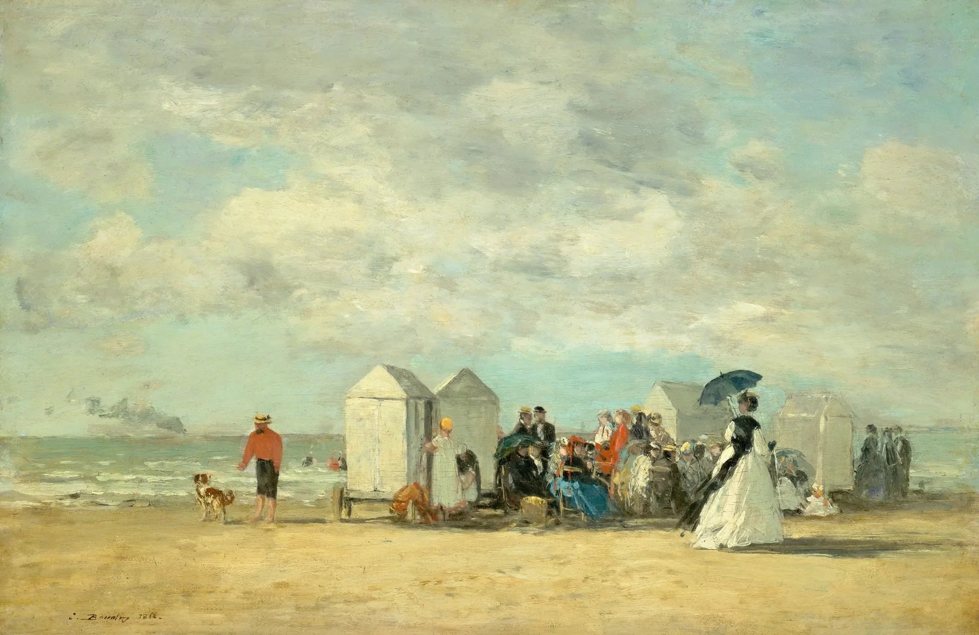 Scène de plage - Eugène Boudin image 1 tableau peint à l’huile sur toile