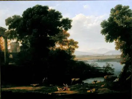 Scène fluviale classique avec vue sur une ville - Claude Lorrain - Alpha Reproduction