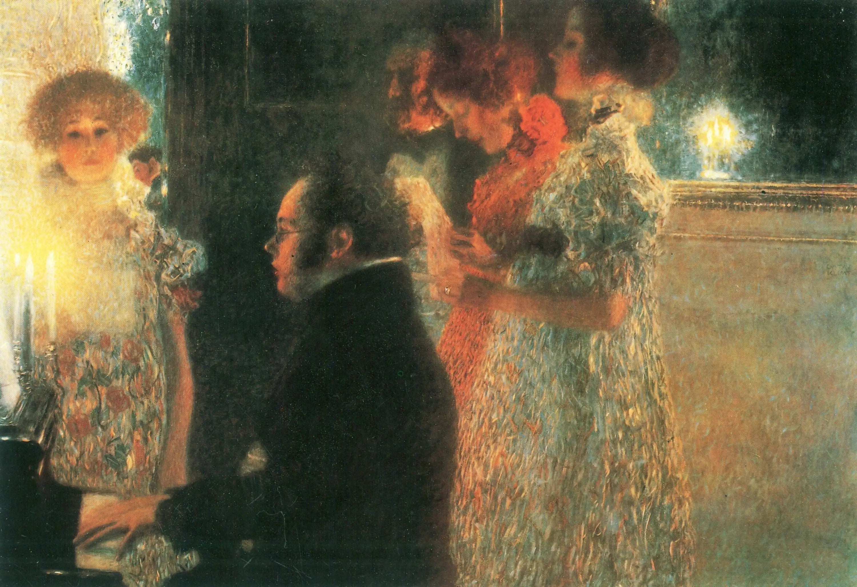 Reproduction du tableau « Schubert au piano II - Gustav Klimt » par Alpha Reproduction en peinture à l’huile