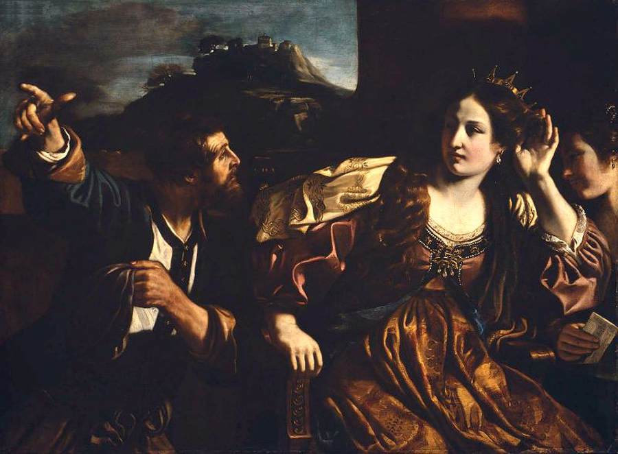 Sémiramis recevant la nouvelle de la révolte de Babylone - Guercino image 1 reproduction artisanale de tableau