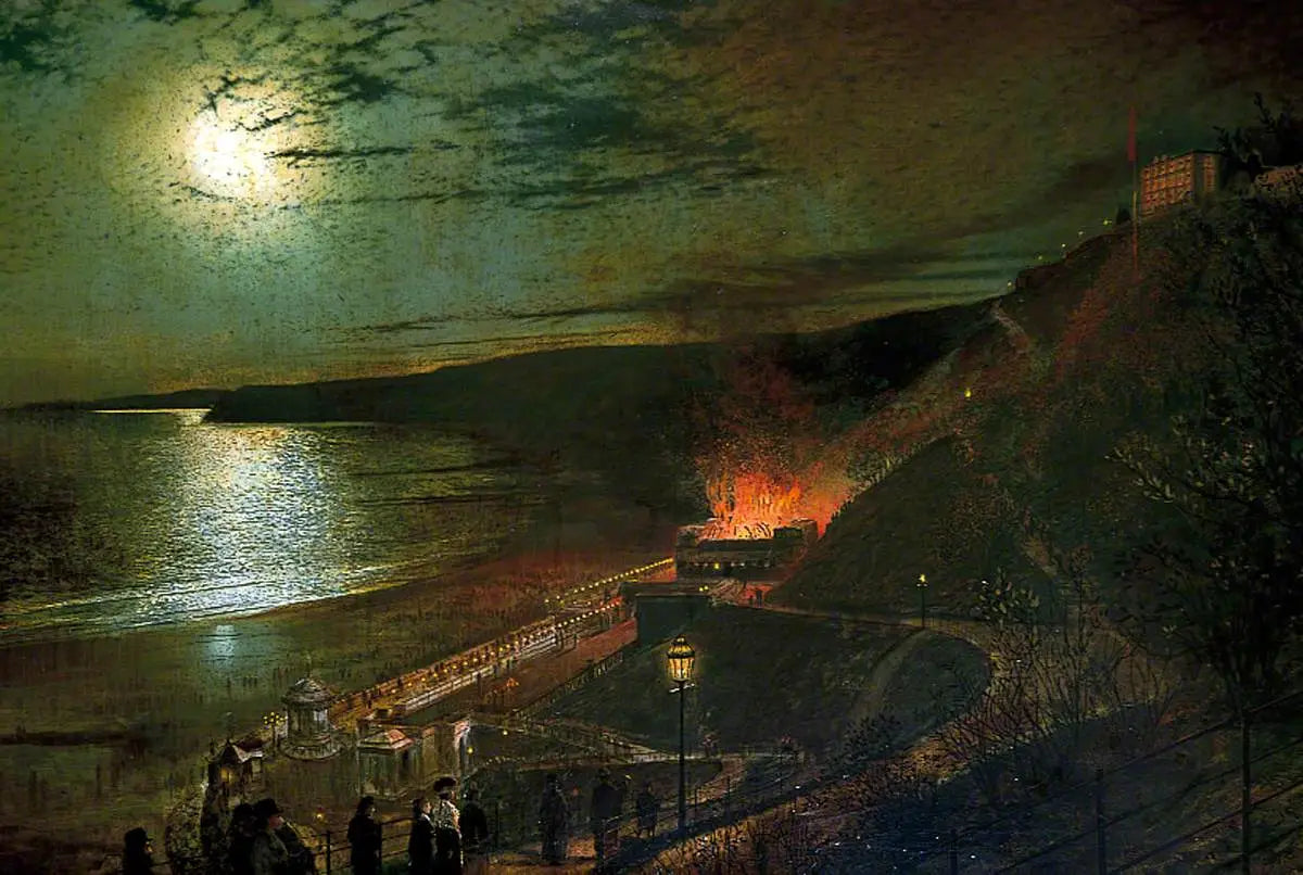 Sic transit gloria mundi (L'incendie du salon thermal) - John Atkinson Grimshaw image 1 reproduction artisanale de tableau