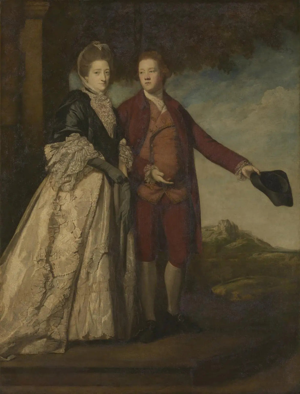 Sir Watkin Williams-Wynn et sa mère - Joshua Reynolds image 1 copie de tableau peinte à la main