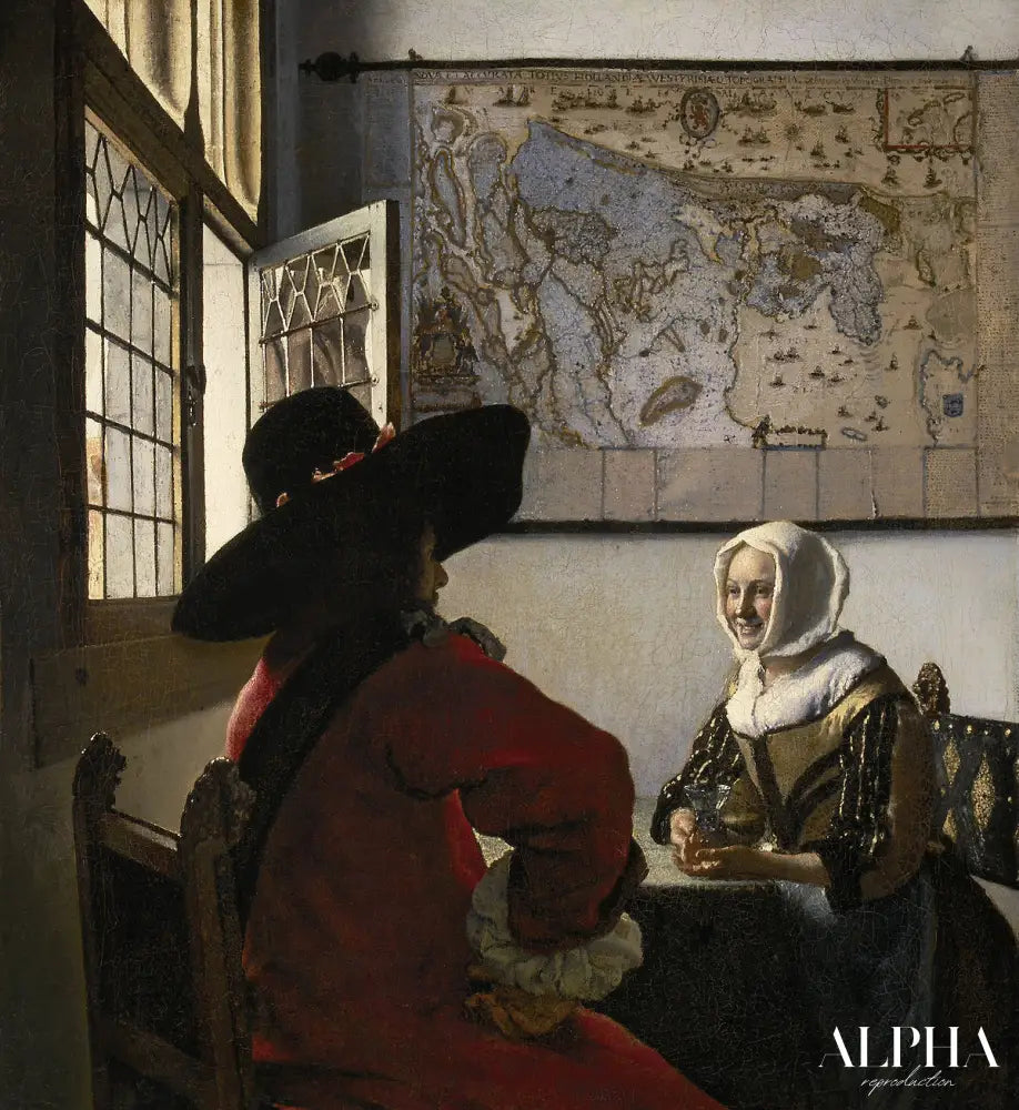 Soldat et jeune fille riant - Johannes Vermeer - Reproductions de tableaux et peintures haut de gamme