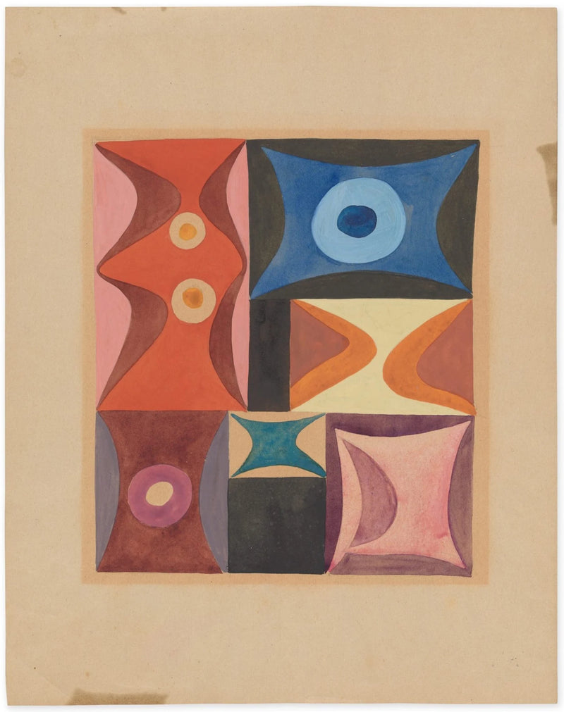 Formes élémentaires en composition verticale-horizontale (1917, version 2) - Sophie Taeuber-Arp