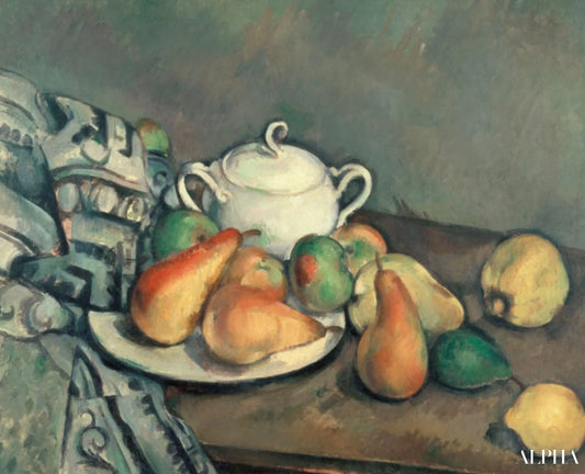 Sucrier, pommes et tissu - Paul Cézanne - Reproductions de tableaux et peintures haut de gamme