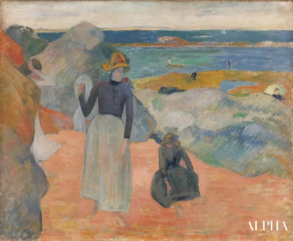 Sur la plage 1889 - Paul Gauguin - Reproductions de tableaux et peintures haut de gamme