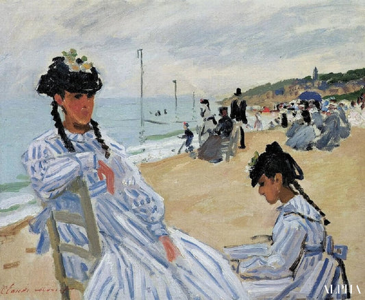 Sur la plage de Trouville - Claude Monet - Reproductions de tableaux et peintures haut de gamme