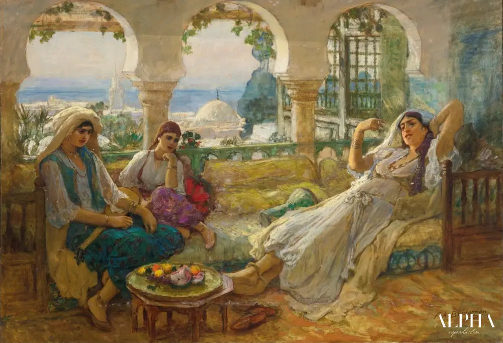 Sur la terrasse - Frederick Arthur Bridgman - Reproductions de tableaux et peintures haut de gamme