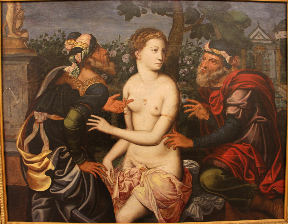 Suzanne et les anciens - Maarten van Heemskerck image 1 copie peinte à la main à l’huile