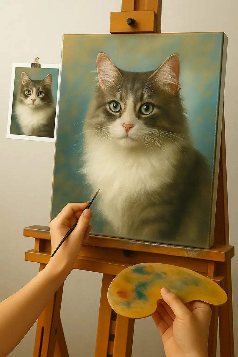 🎨 ציור מותאם אישית של חתול – ציור שמן ייחודי
